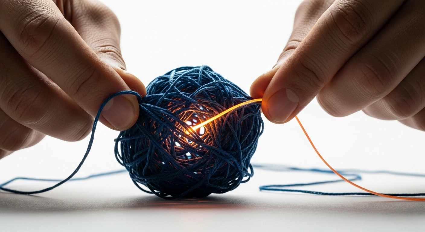 Personne ayant une prise de conscience, symbolisant la transformation du client