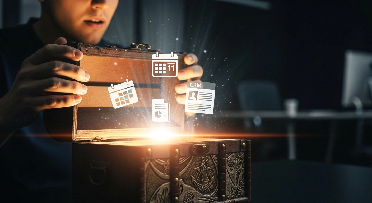 Boîte à outils s'ouvrant pour révéler des applications Zoho Mail