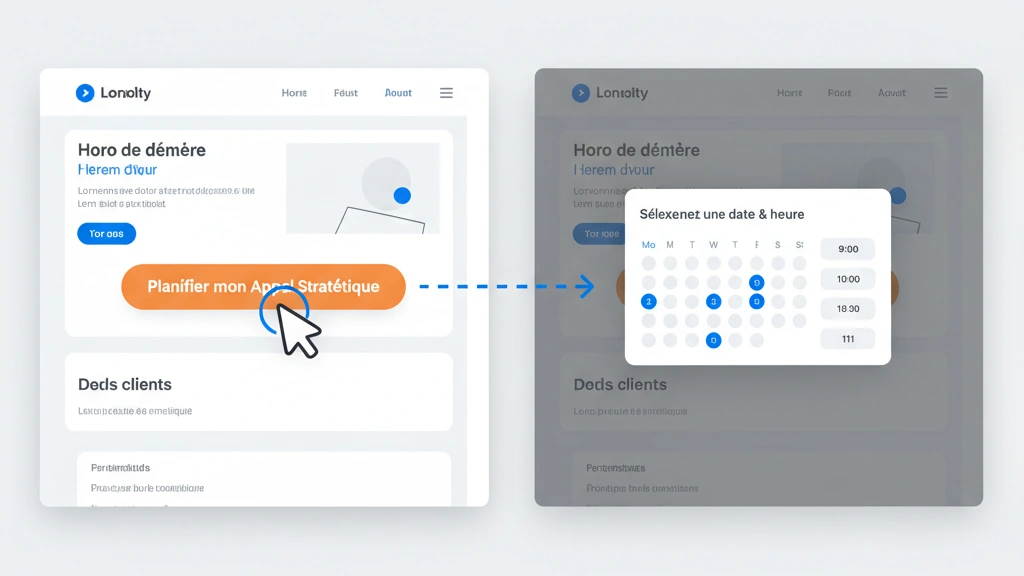 Exemple d'un bouton d'appel à l'action qui ouvre le calendrier Calendly dans une fenêtre pop-up.