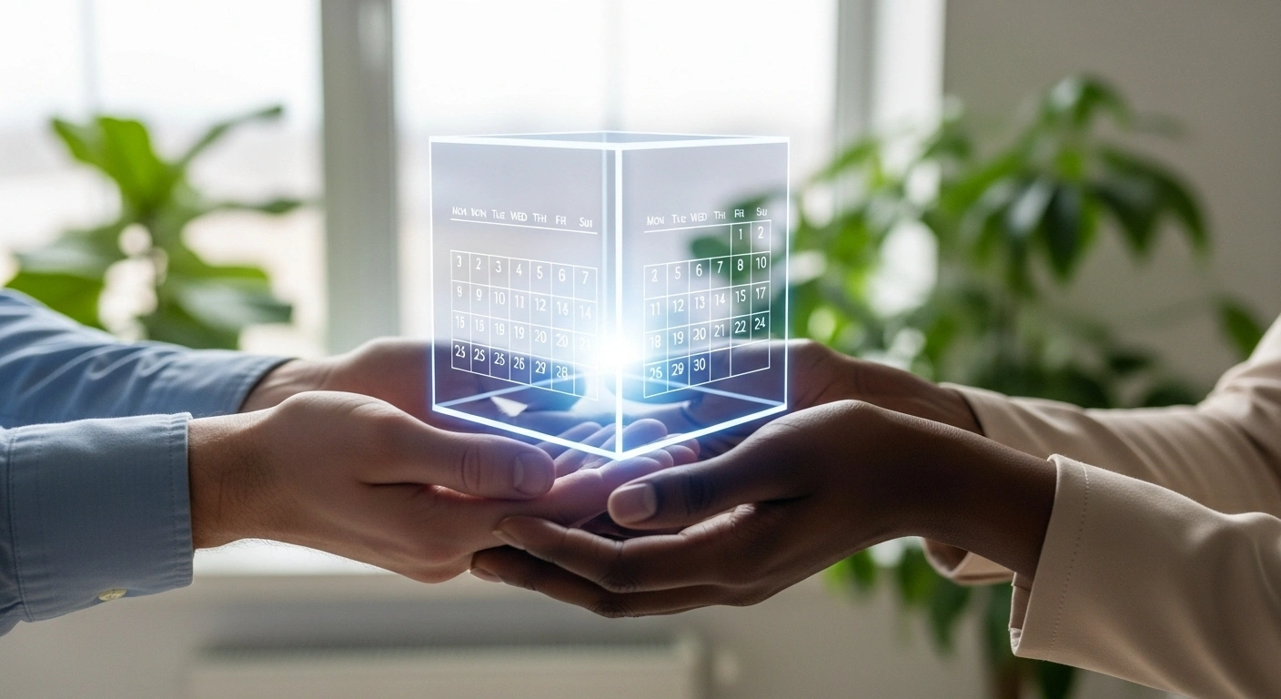 Horloge entourée d'un cercle protecteur symbolisant un cadre bienveillant