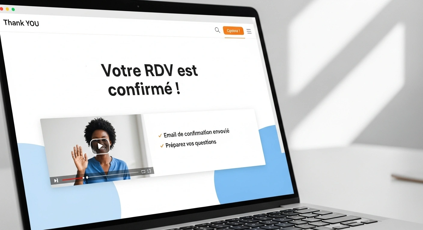 Exemple d'une page de confirmation personnalisée après une réservation Calendly