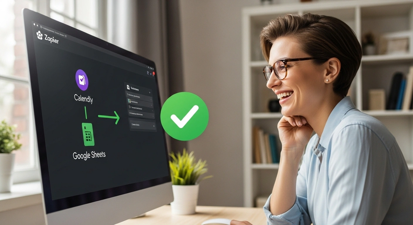 Exemple d'un tableau Google Sheets utilisé comme mini-CRM pour suivre les prospects de Calendly