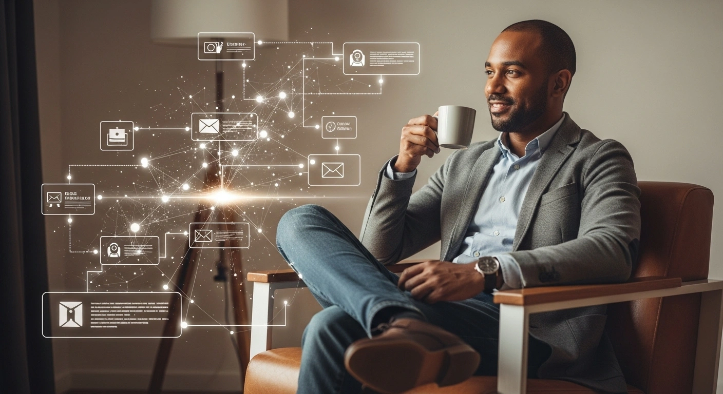 Personne gagnant du temps grâce à l'automatisation des tâches administratives