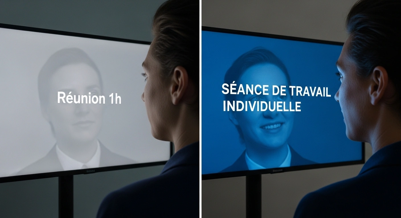 Illustration symbolisant le passage de la vente de temps à la vente de valeur