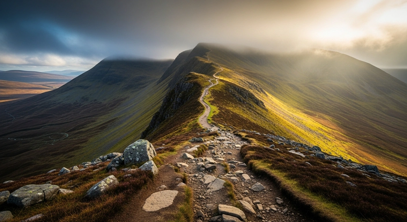 Un chemin sinueux en montagne, illustrant le parcours non-linéaire et authentique d'un coach.