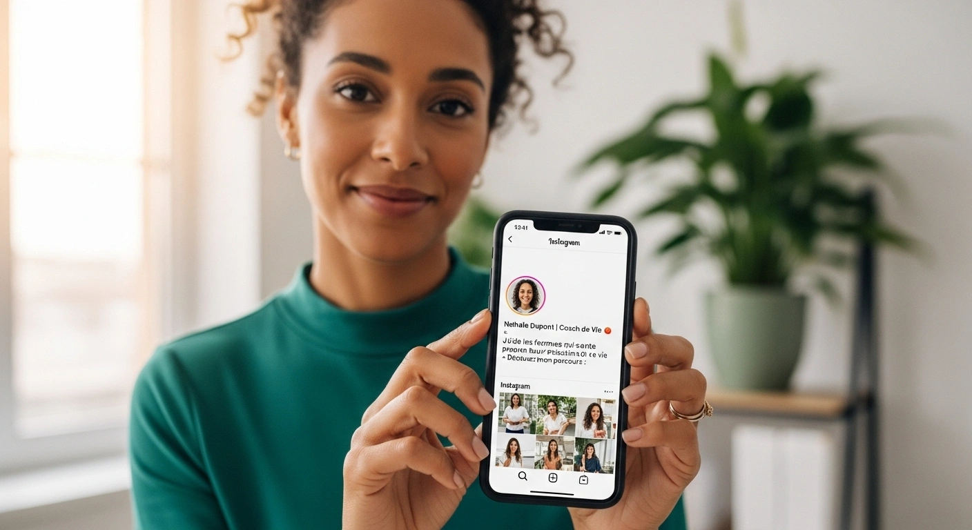 Comparaison avant/après d'une biographie Instagram pour un coach