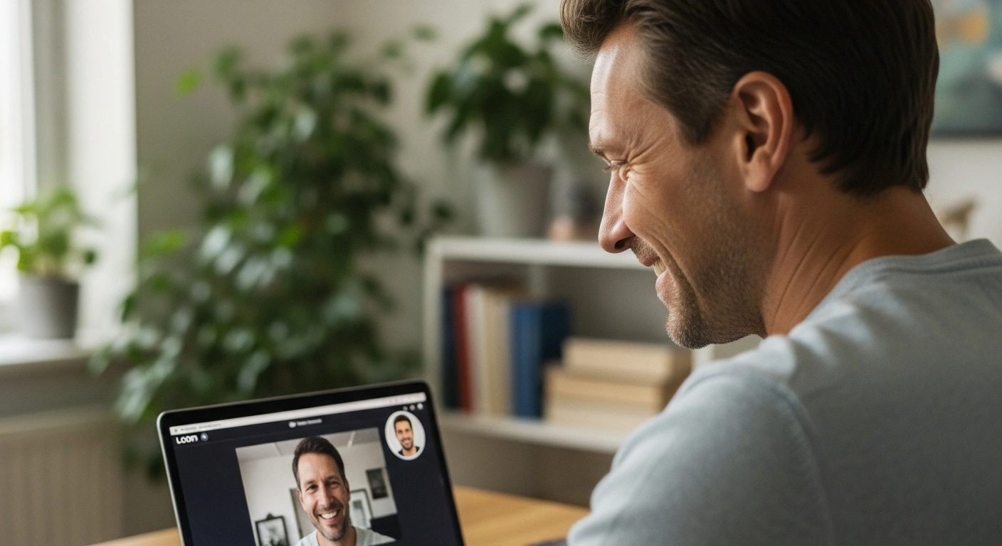 Coach enregistrant un message vidéo authentique sur son ordinateur, illustrant la tendance de la vidéo courte.