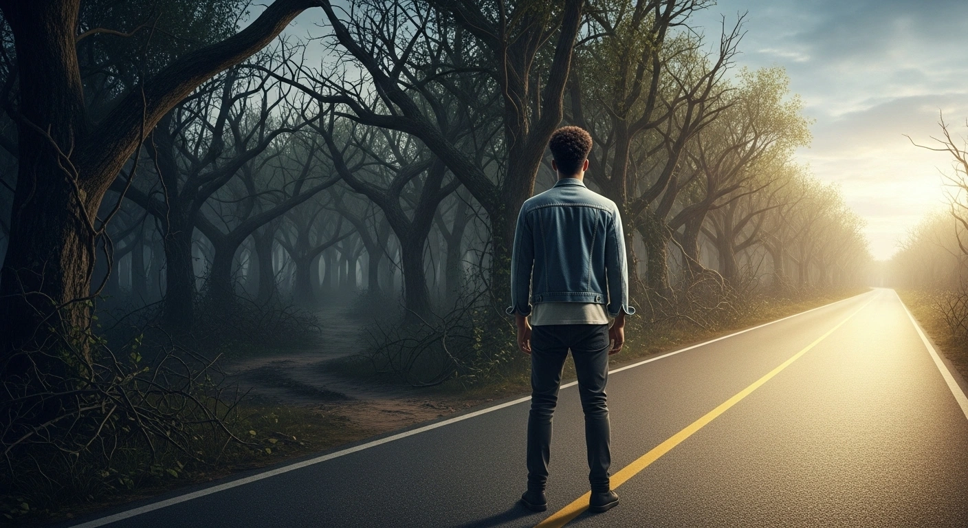 Comparaison entre un plan de site web complexe comme un labyrinthe et un parcours utilisateur simple et direct.