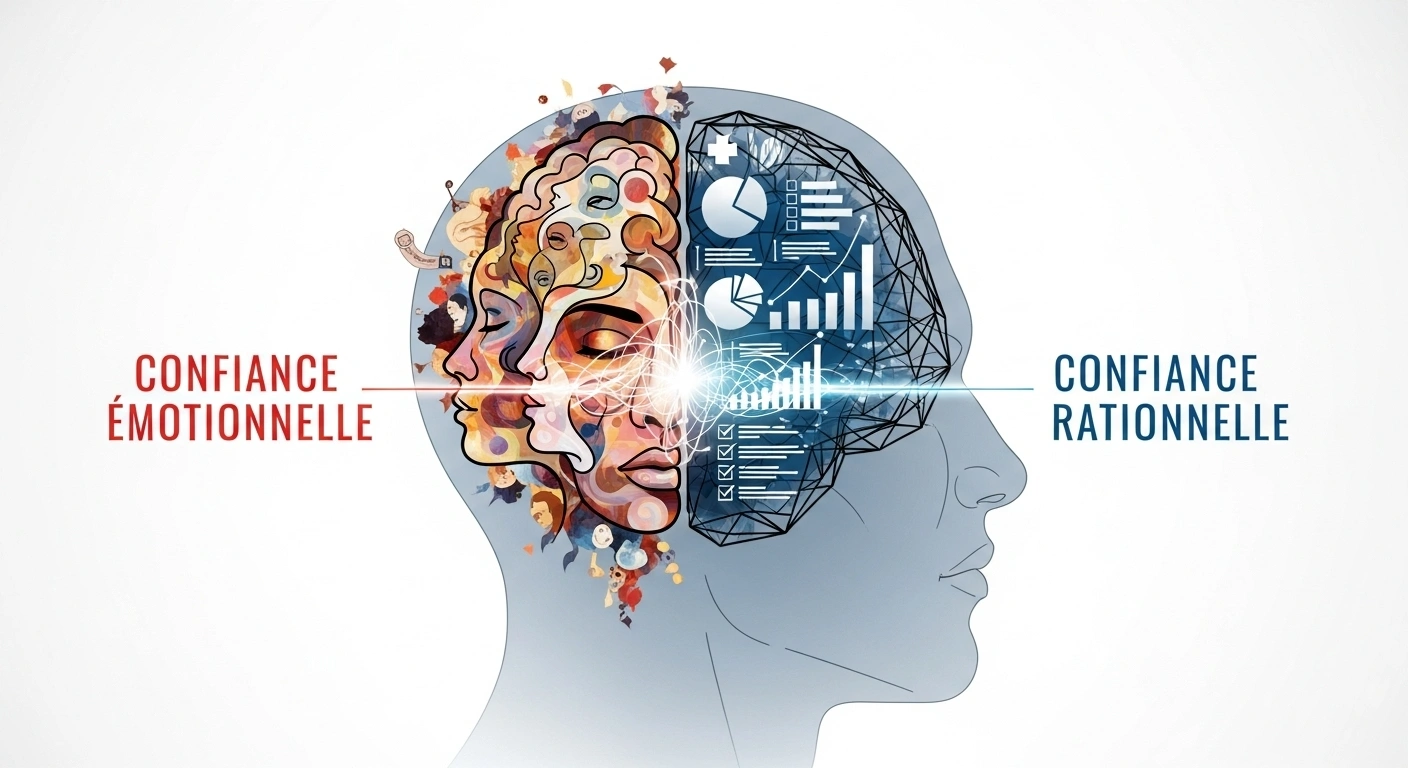 Illustration de la connexion émotionnelle et rationnelle créée par les sections À Propos et Offre d'un site.