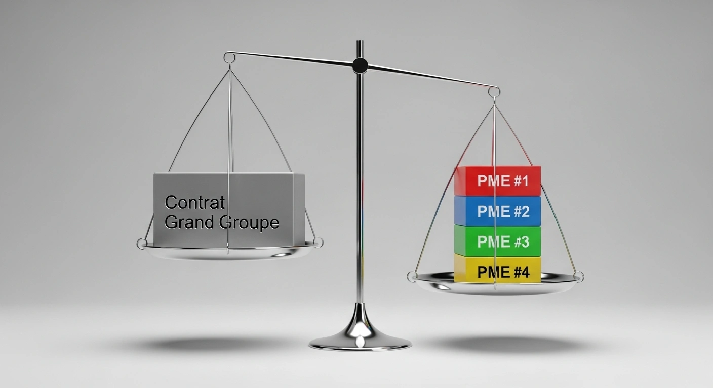 Balance comparant un gros contrat peu rentable à plusieurs petits contrats très rentables