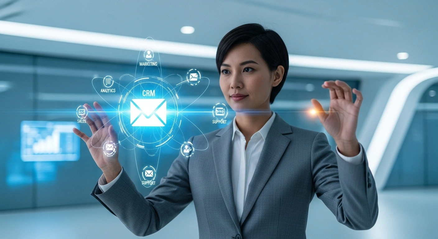 Diagramme montrant une adresse e-mail au centre connectée à divers services en ligne