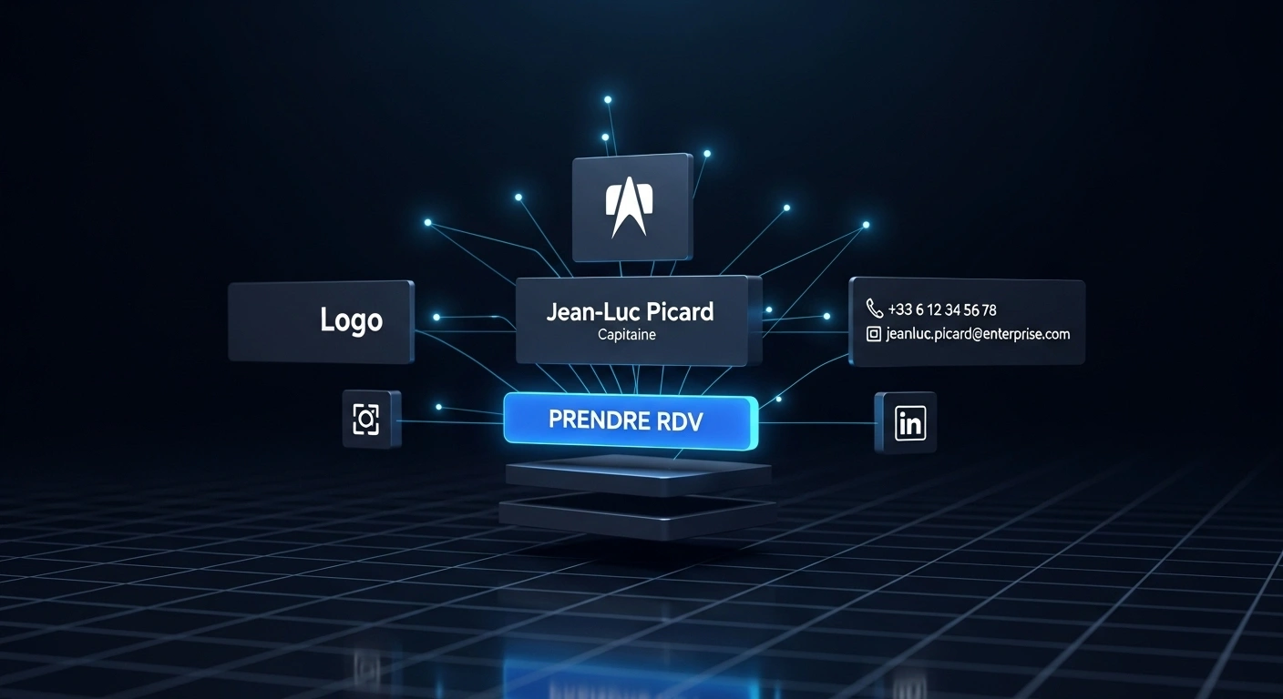 Infographie montrant les 5 éléments clés d'une signature d'e-mail professionnelle