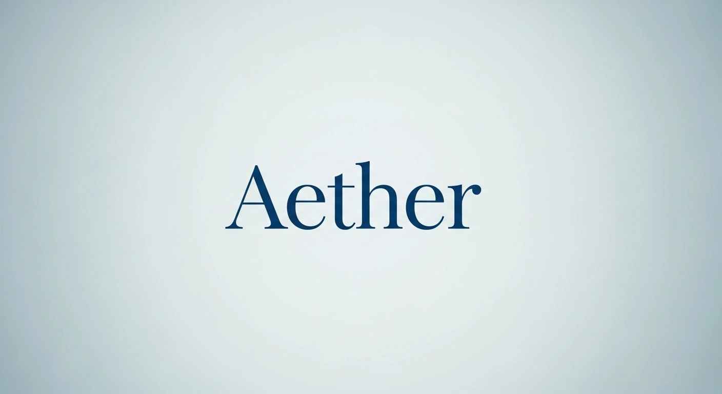 Exemple visuel d'un logotype, le mot 'Aether' dans une typographie élégante.