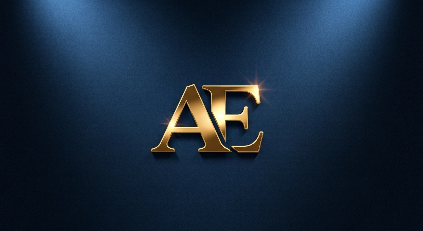 Exemple visuel d'un monogramme, les initiales 'AE' stylisées.