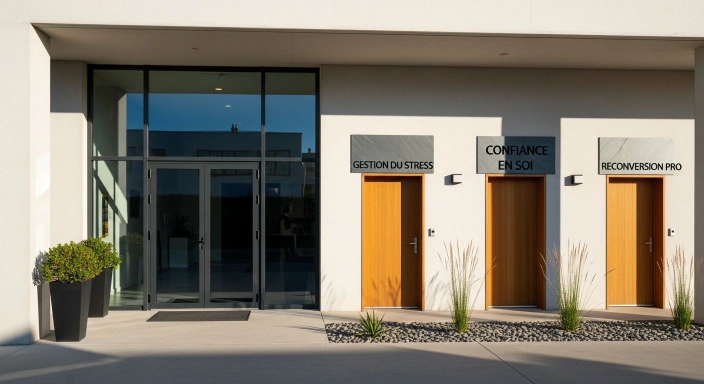 Porte principale avec plusieurs petites portes spécialisées, symbolisant les services Google