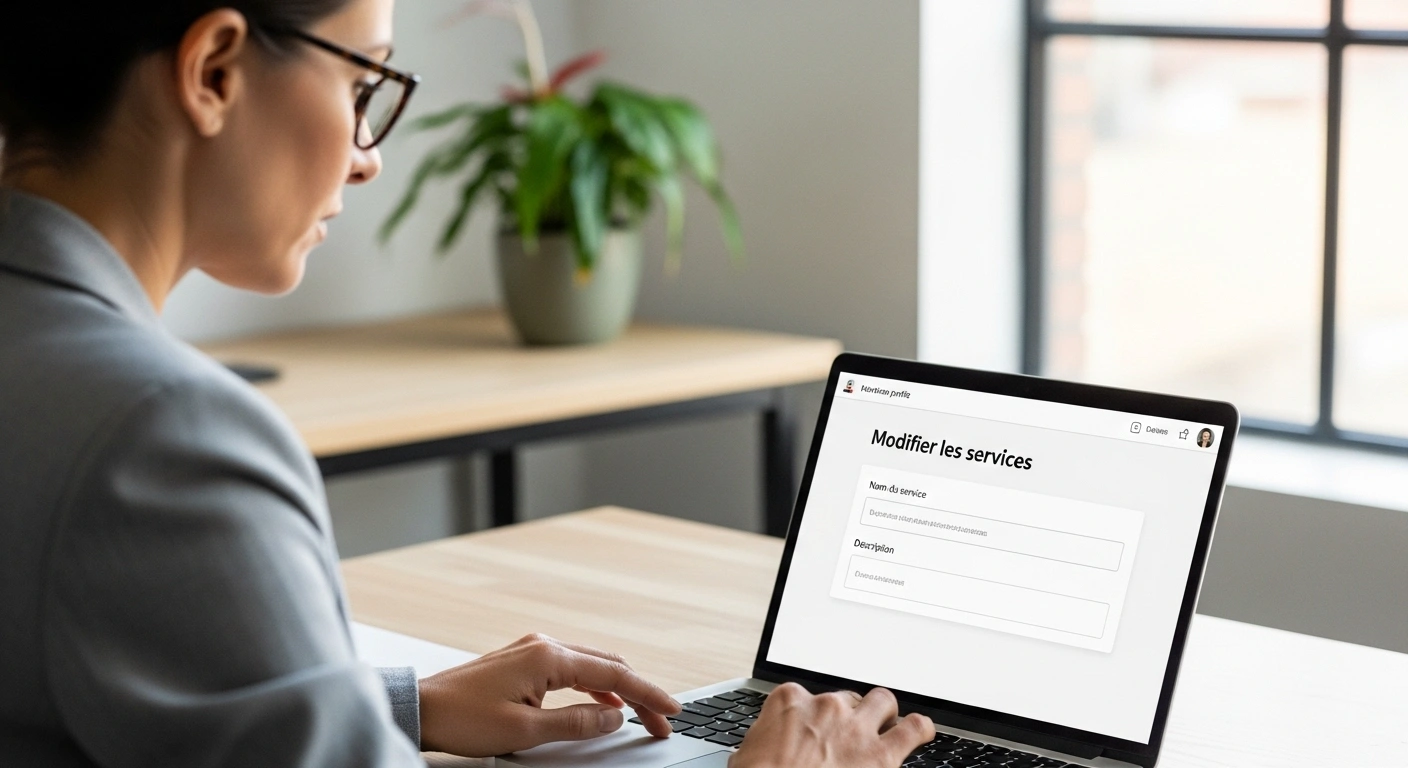 Interface de Google Business Profile montrant comment ajouter des services