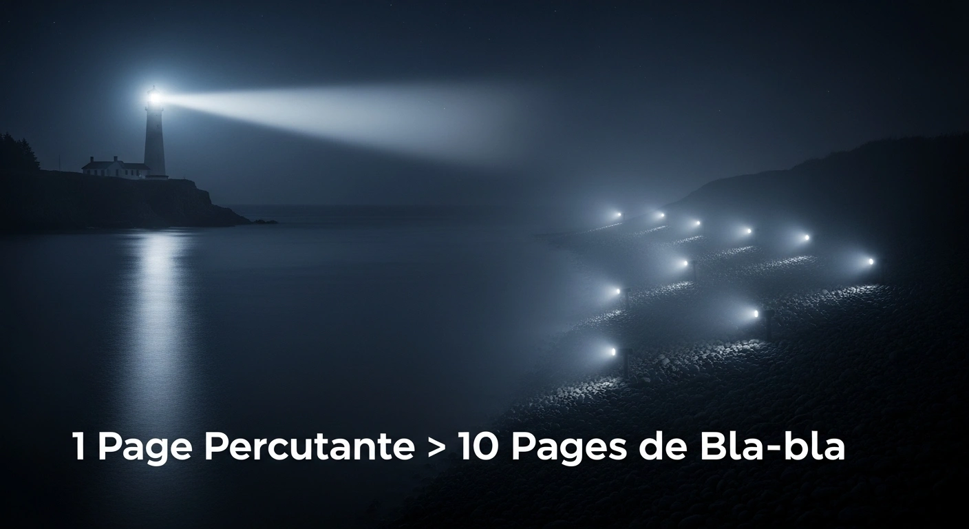 Une seule goutte d'encre créant de puissantes ondulations dans l'eau, symbolisant l'impact d'un message concis.