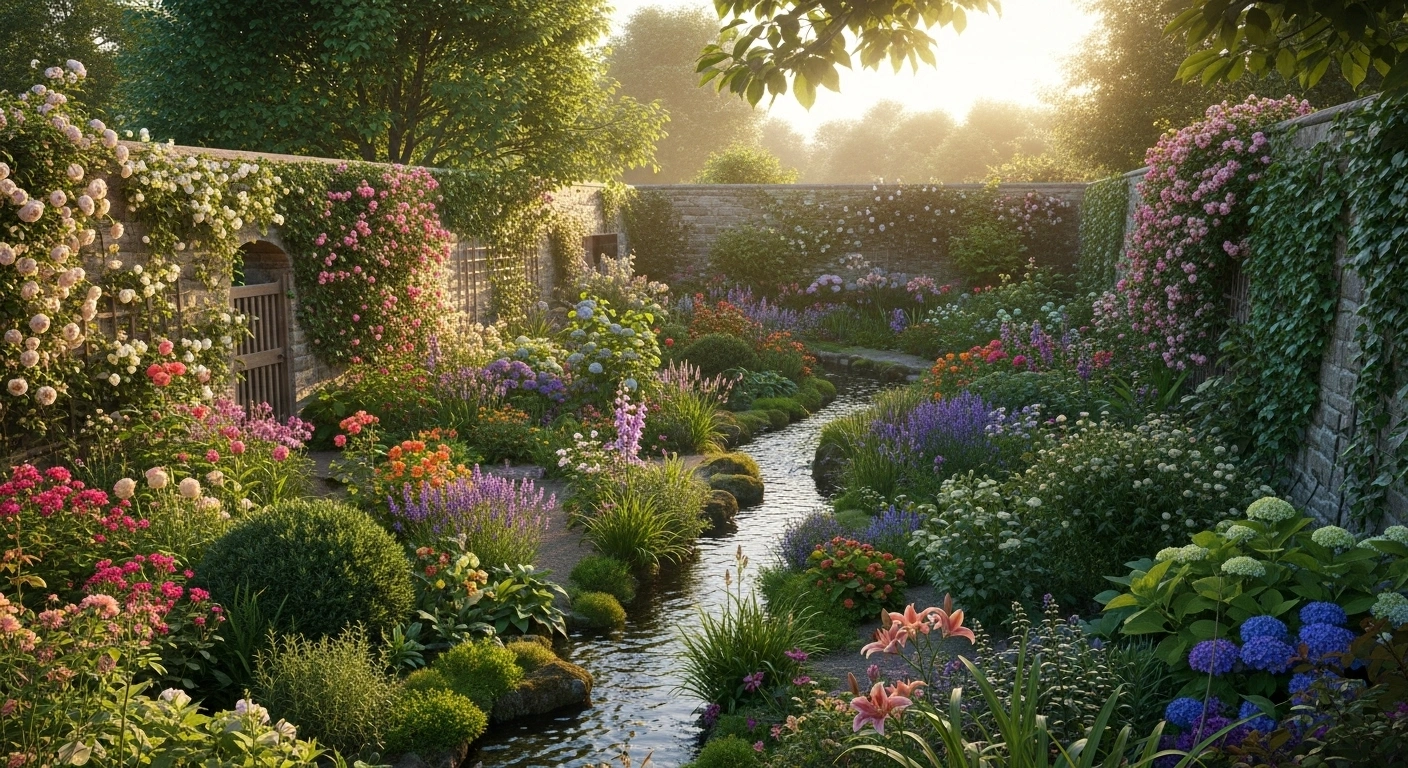 Un jardin privé luxuriant et bien entretenu, métaphore d'une communauté email engagée.