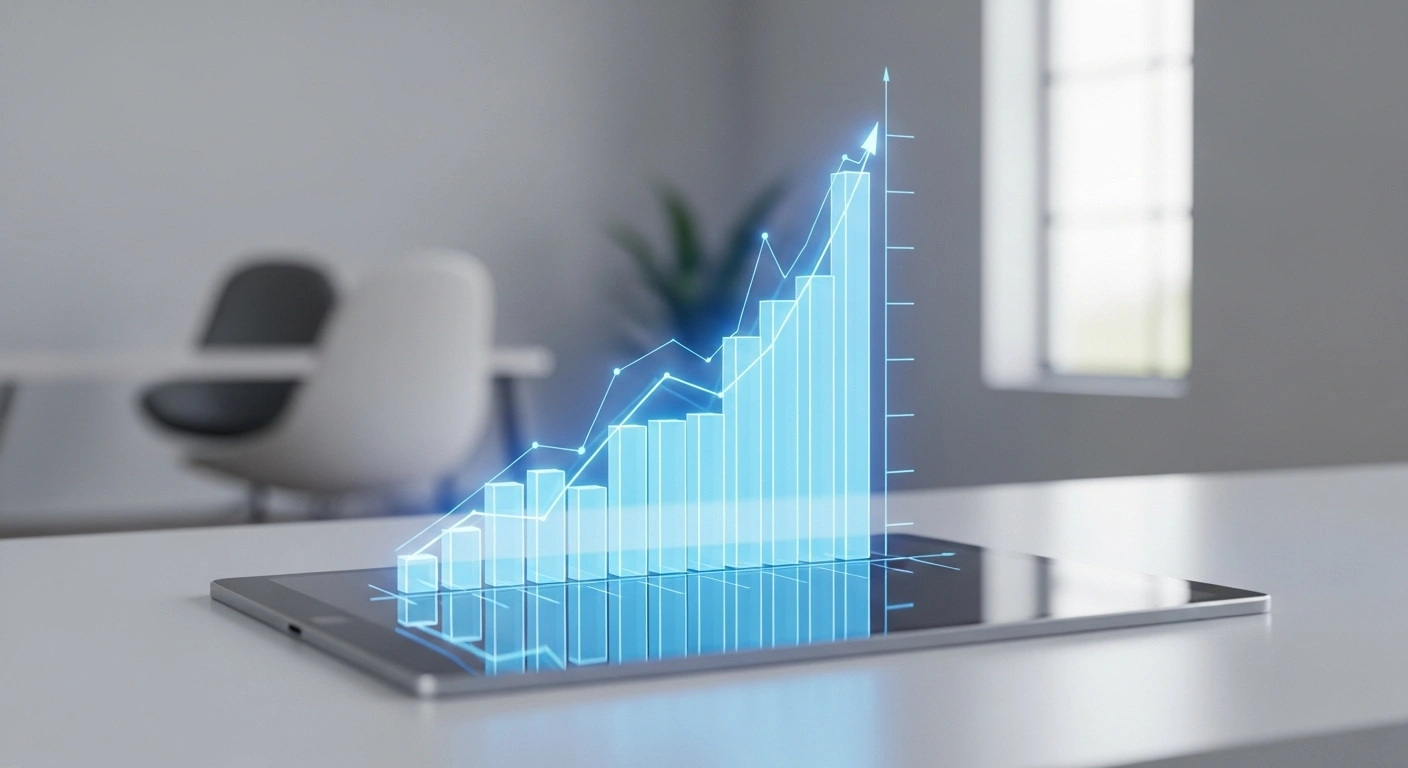Graphique montrant une croissance, symbolisant la preuve par le ROI d'un cas d'étude
