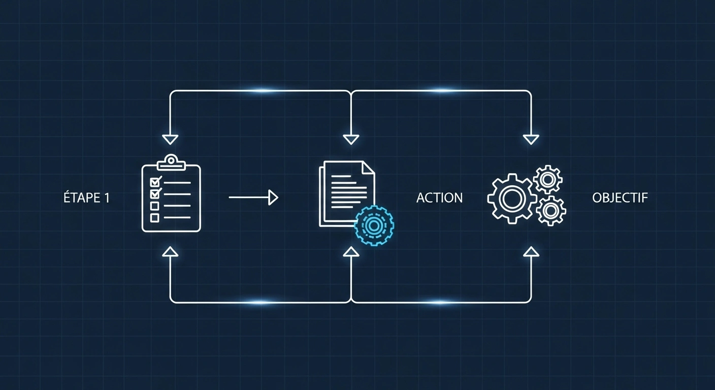 Icônes d'outils et de documents prêts à l'emploi, symbolisant un template ou un modèle