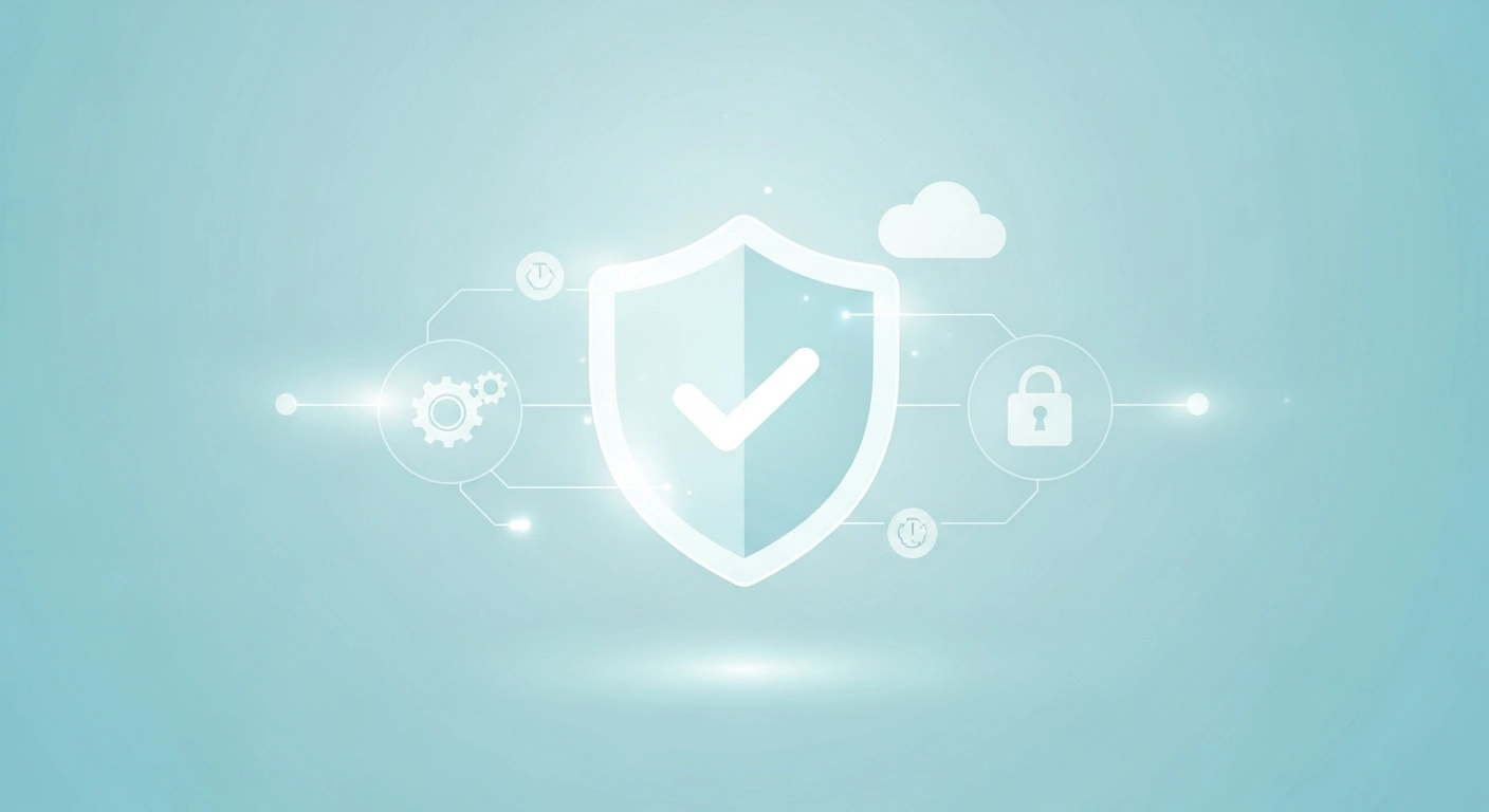 Icône de bouclier et d'engrenages symbolisant la maintenance et la sécurité du Pack Sérénité Annuel.