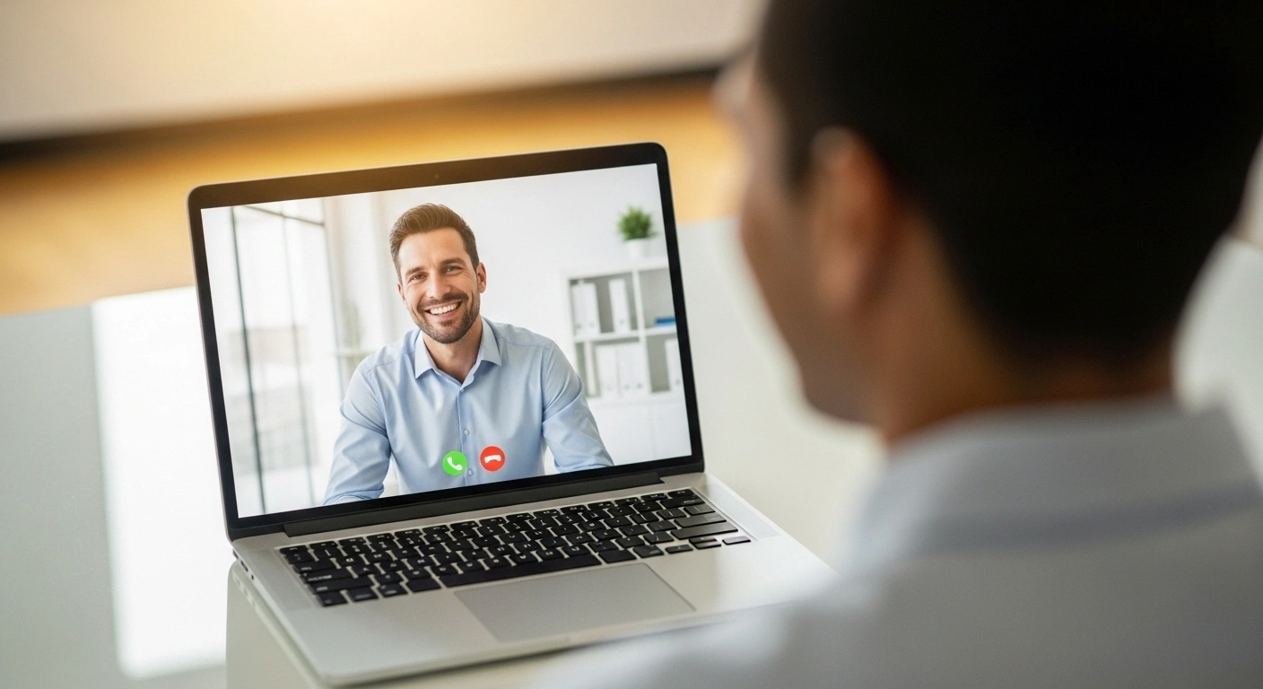 Personne souriante et sereine regardant son agenda bien rempli et respecté.