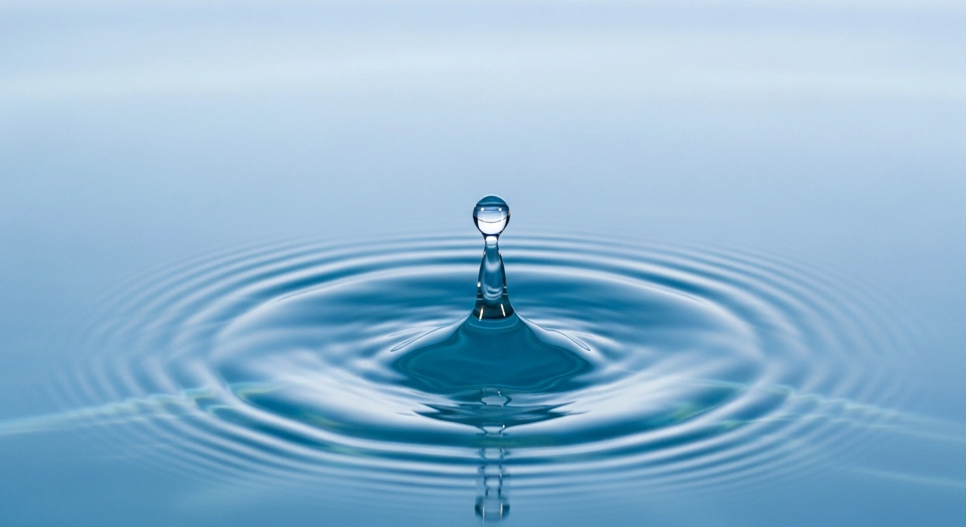 Ondulation dans l'eau s'étendant en cercles, symbolisant l'activation du réseau.