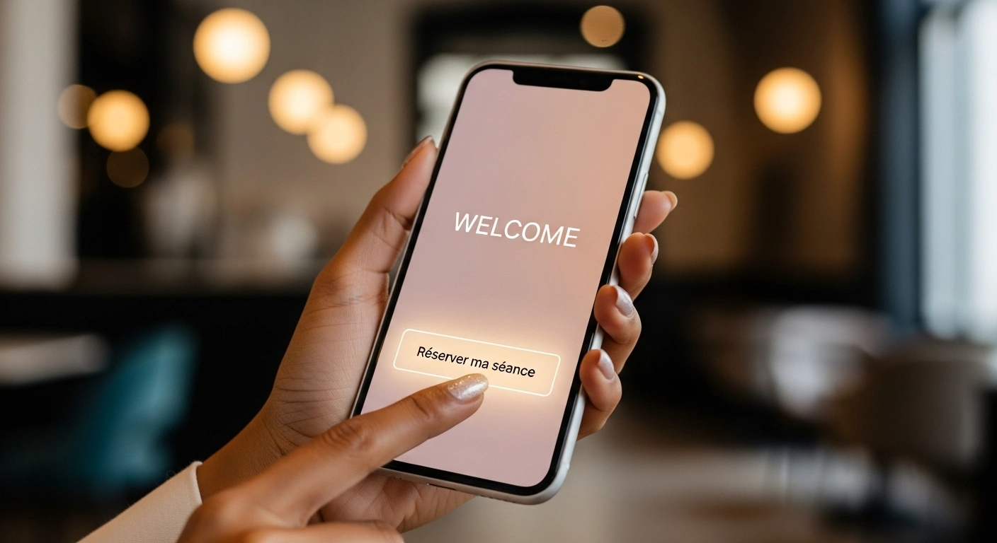 Une clé dorée ouvrant un calendrier, symbolisant l'accès exclusif à la réservation via Calendly.
