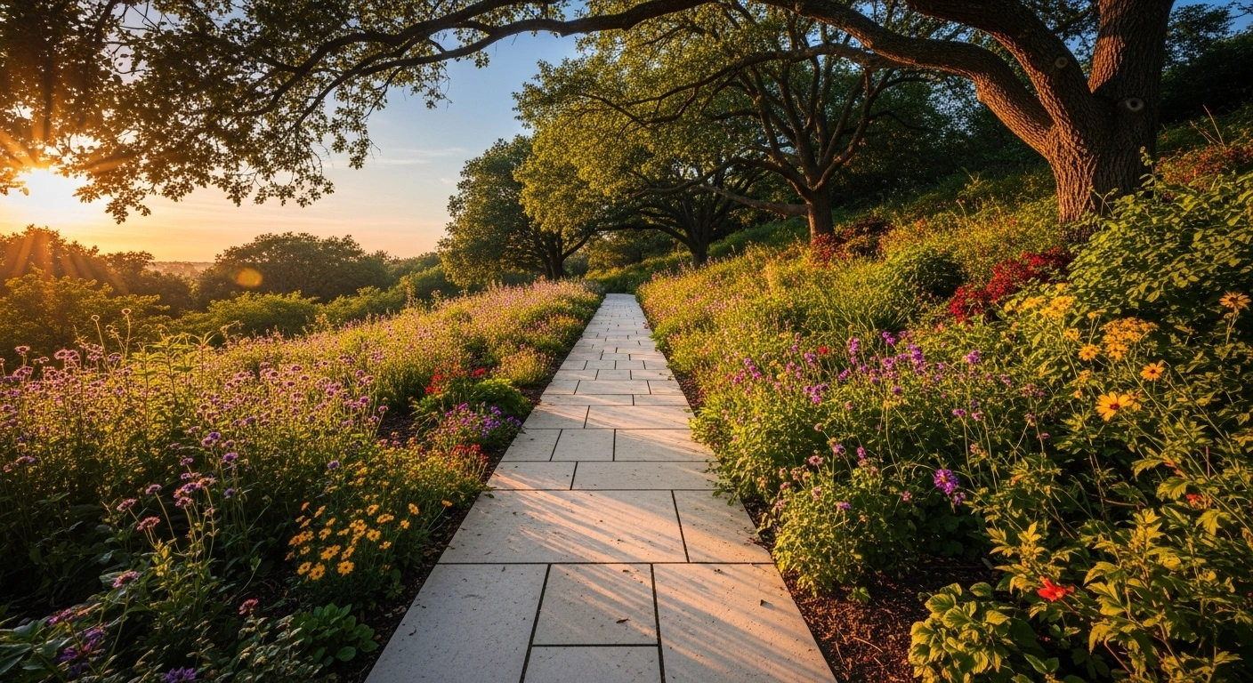 Un chemin clair et bien défini dans la nature, symbolisant des limites saines