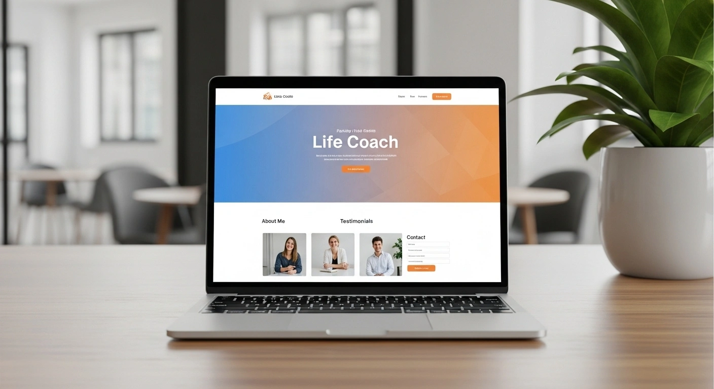 Un site web professionnel affiché sur un ordinateur portable, symbolisant le produit final