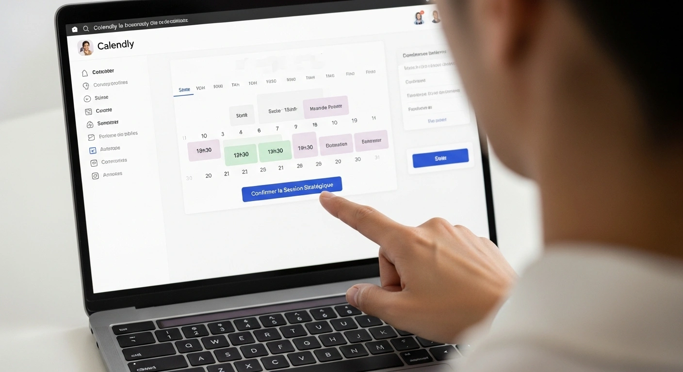 Interface de réservation de rendez-vous en ligne, simple et efficace