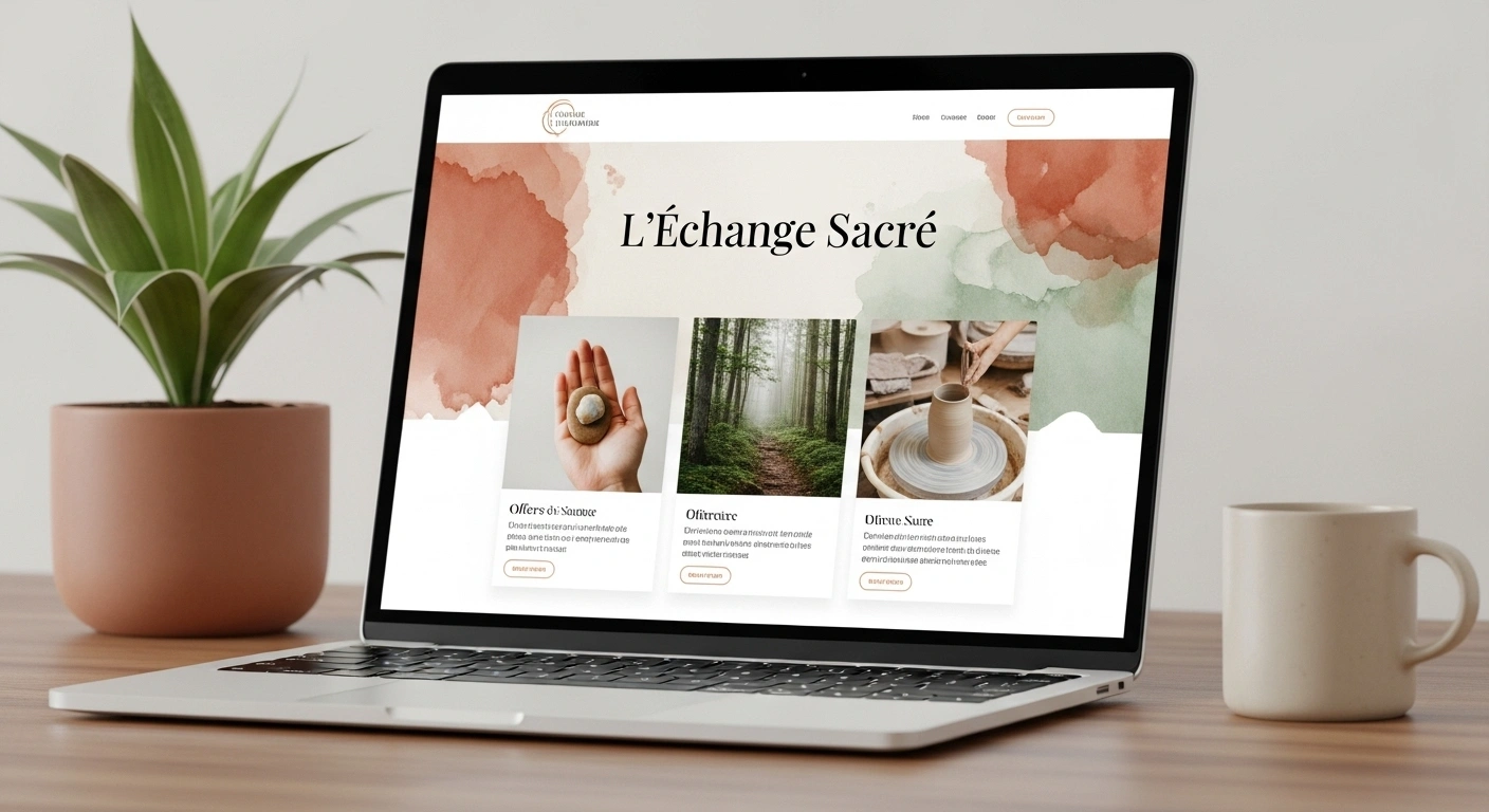 Exemple d'une page de tarifs claire et alignée sur le site d'un praticien du bien-être