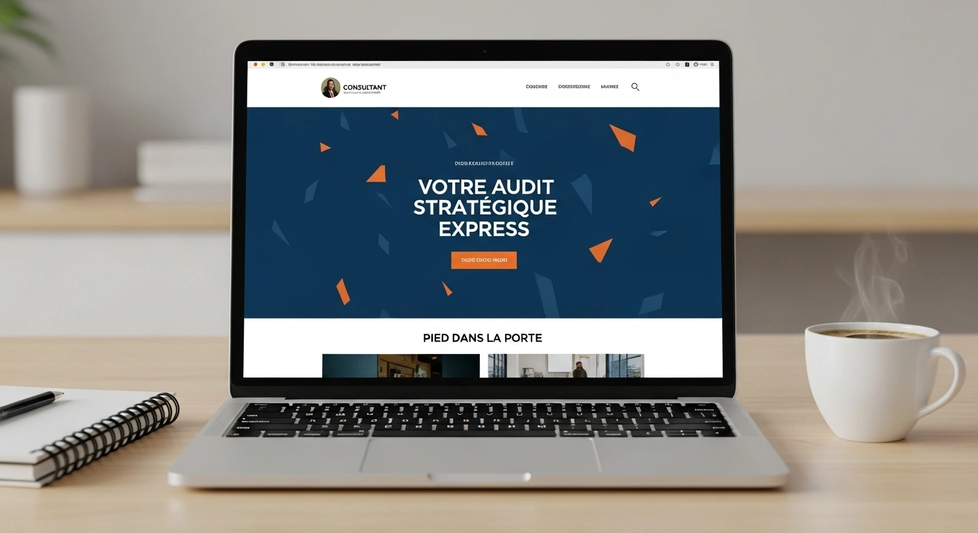 Maquette d'un site web montrant un parcours utilisateur clair vers différentes offres.