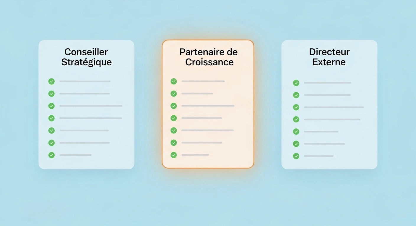 Illustration de trois packages clairs pour une offre de retainer