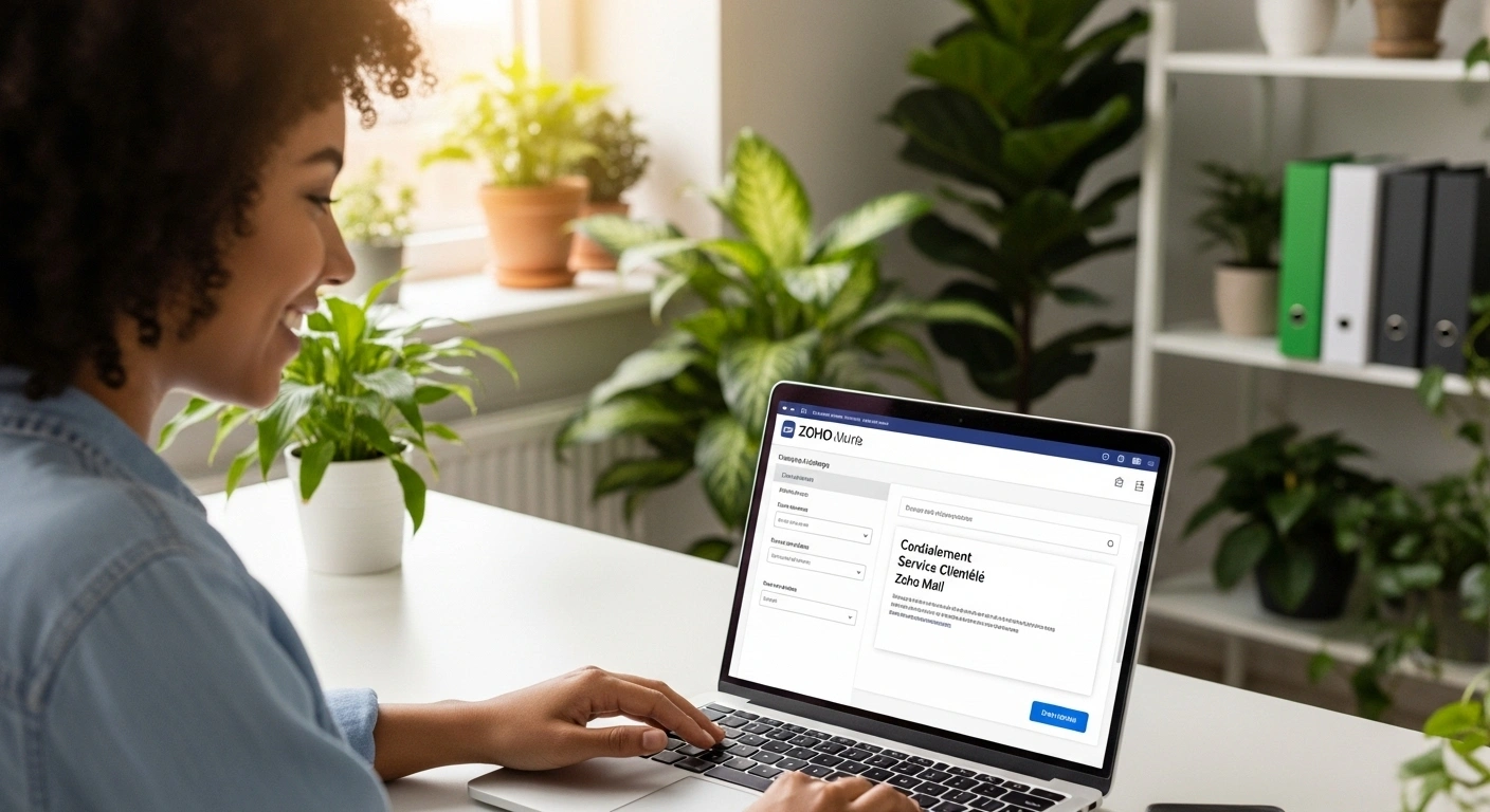 Capture d'écran de l'interface de configuration de la signature dans Zoho Mail