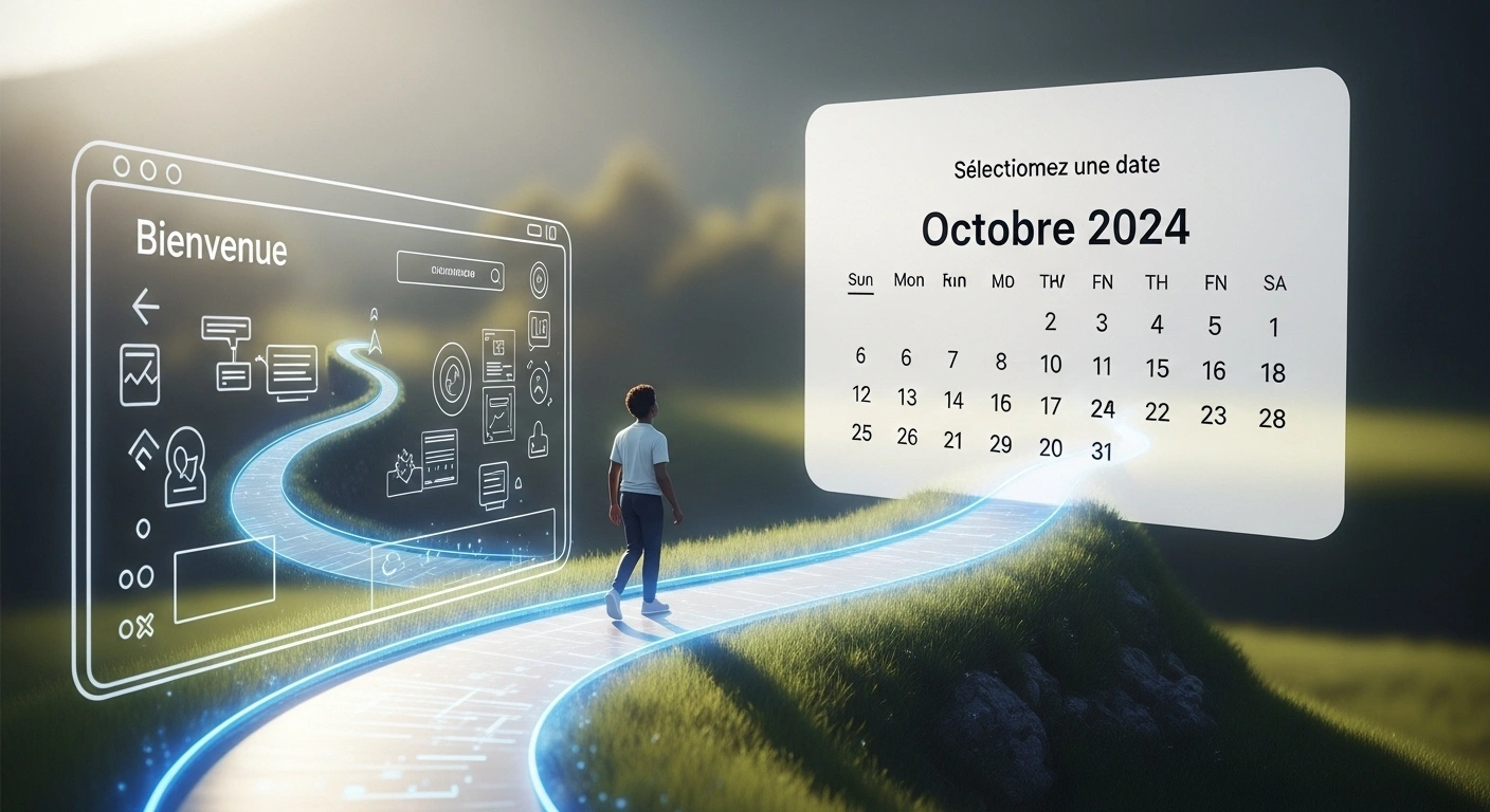 Schéma montrant le parcours client fluide du site web vers la plateforme de réservation