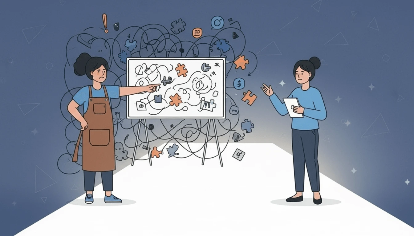 Illustration montrant un entrepreneur face à des défis