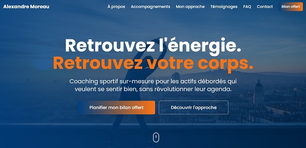 Site pour un coach sportif