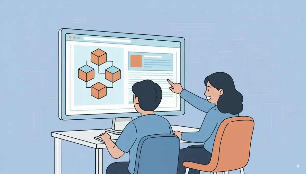 Illustration de la création du site web